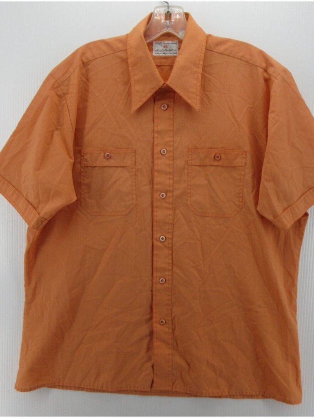 VINTAGE Macys Shirt Large 70s Disco Leisure Button Up Dagger Collar *